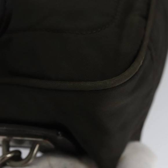 PRADA Hand Bag Nylon Khaki Silver Auth 103571 - Picture 15 of 16